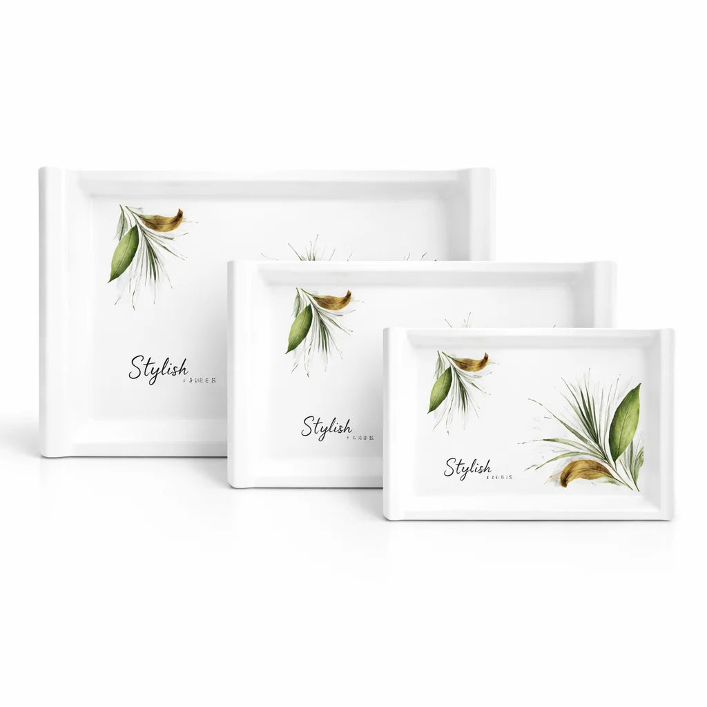 Printed Melamine Serving Trays in 3 Sizes