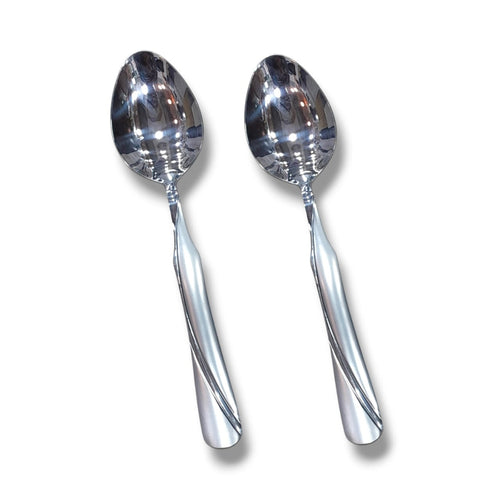 2-Piece Stainless Steel Oval Shape Serving Spoon Set for Serving