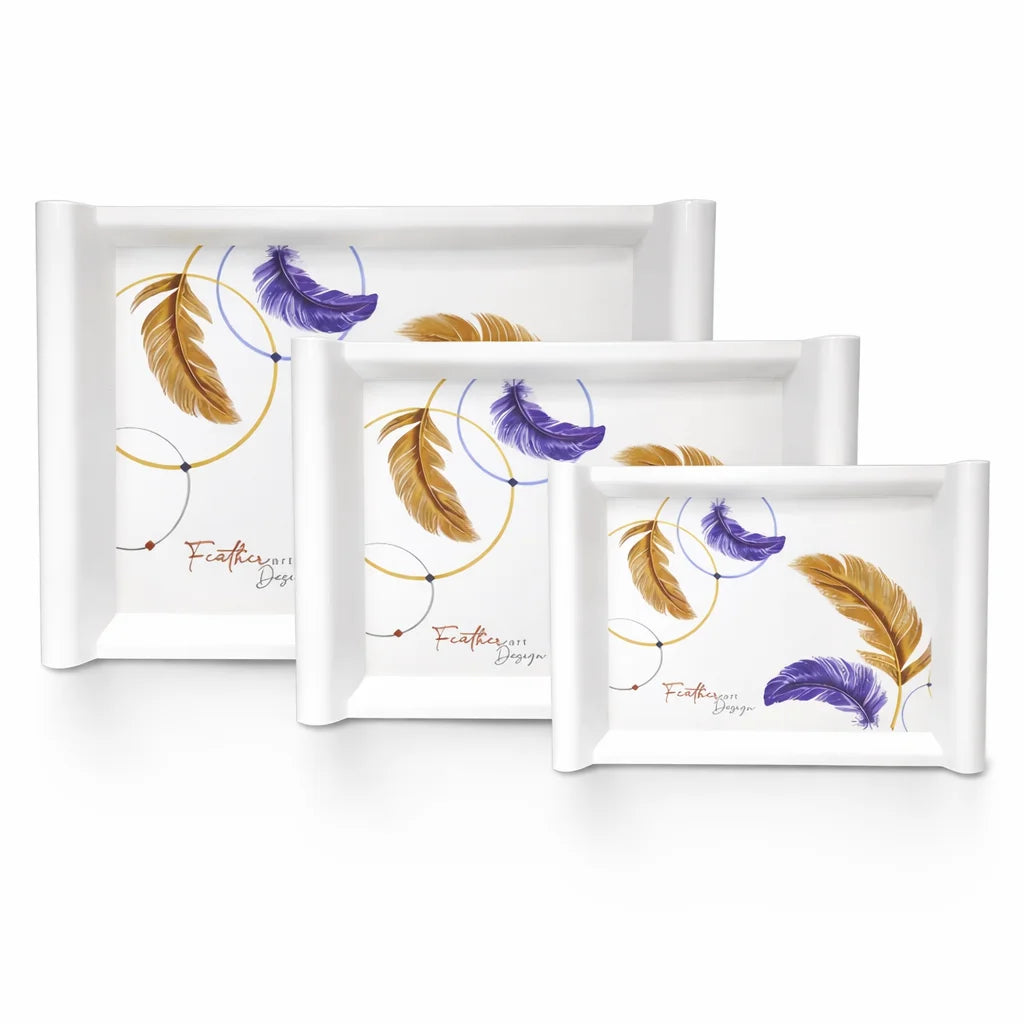 Printed Melamine Serving Trays in 3 Sizes