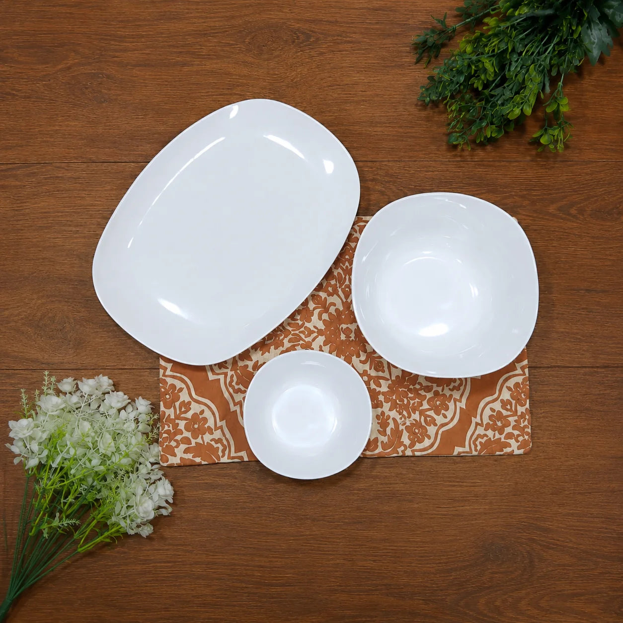 Melamine KBFQ White Dinnerset