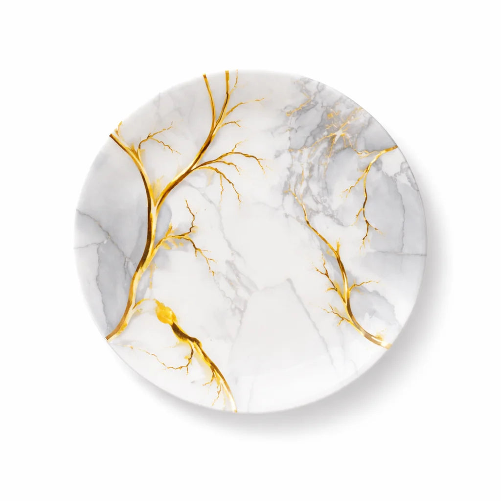 Grey Root Double Glazed Melamine Plate