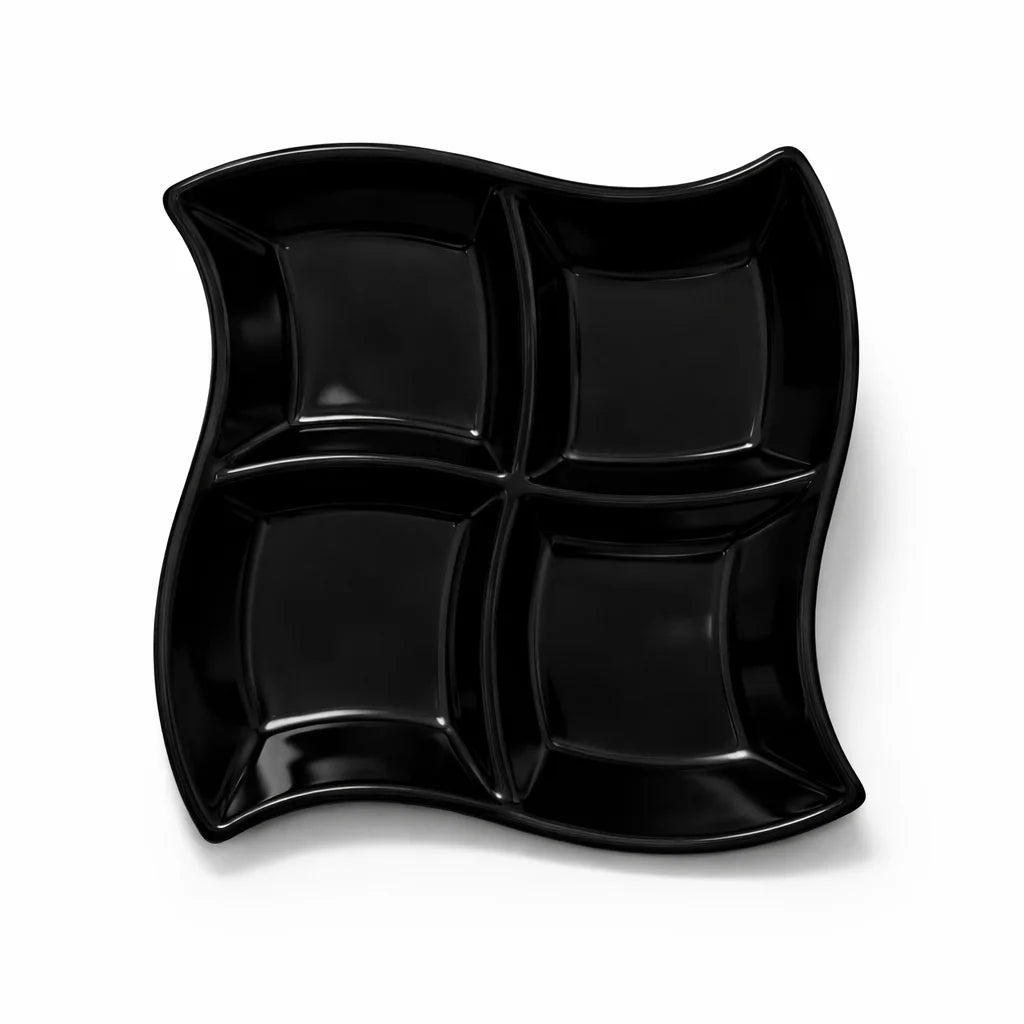 Wavy Melamine 4 Portion Tray (1 Piece)