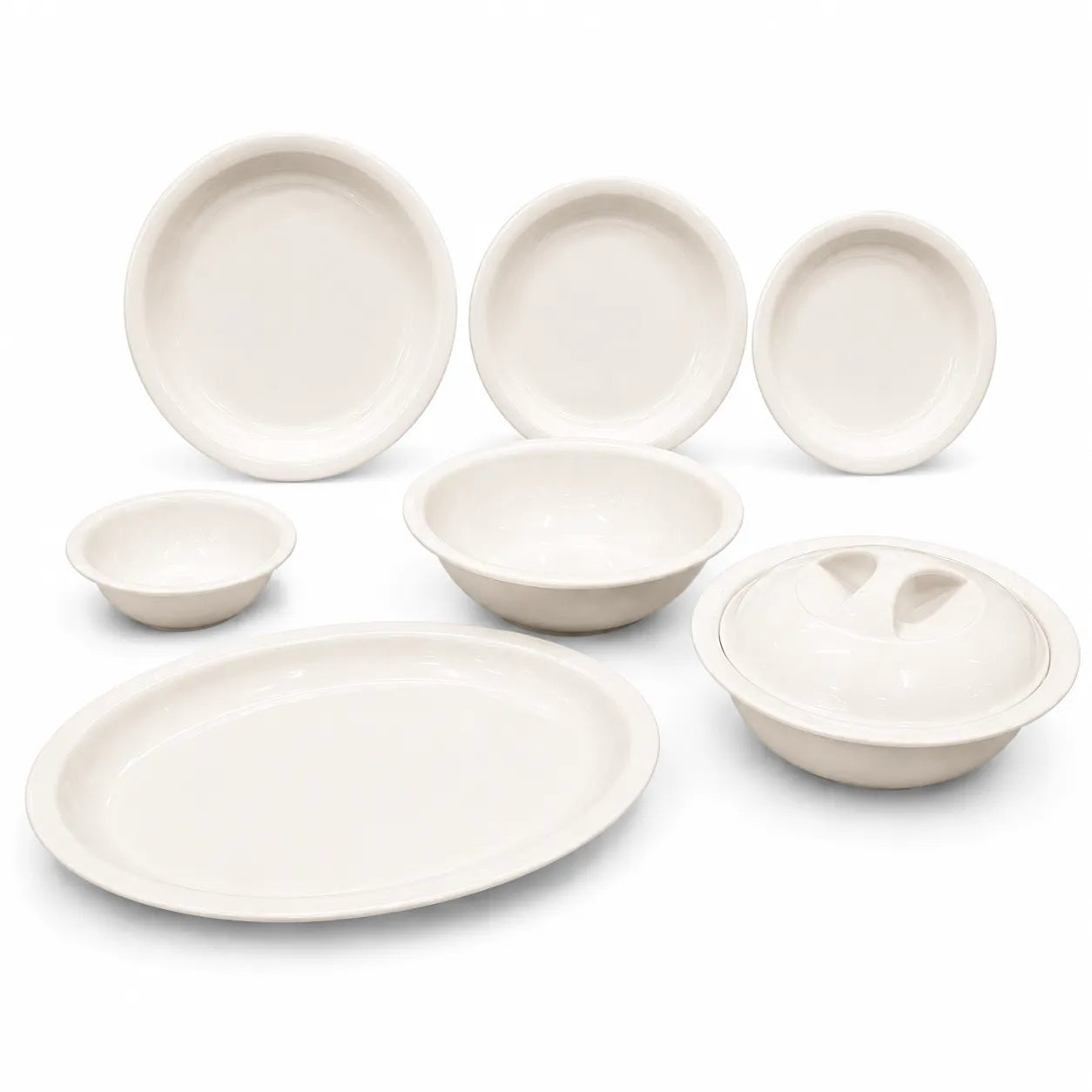 Melamine RO-Cream Double Glaze Dinner Set