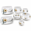 Melamine Sq Print Double Glaze Dinner Set