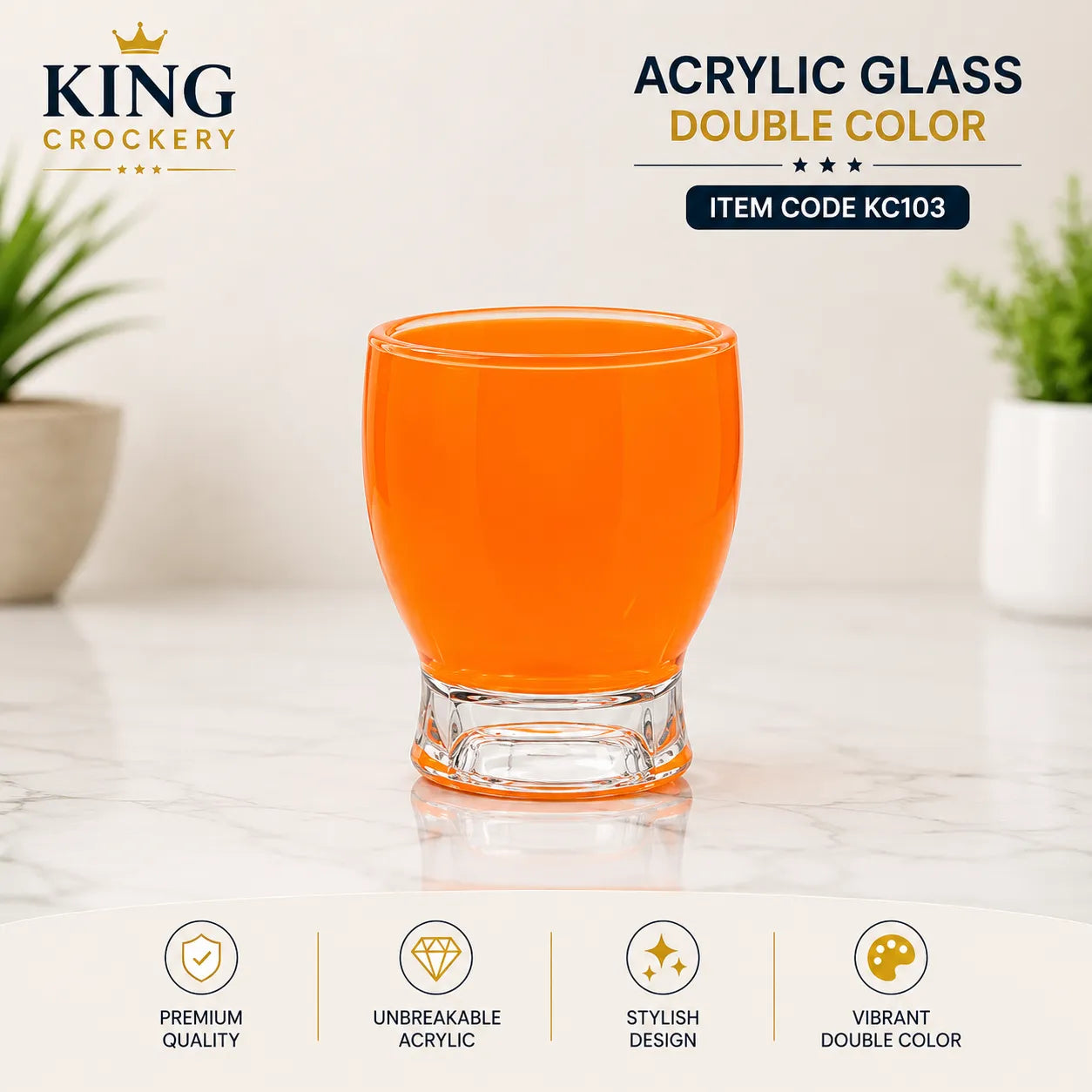 Acrylic Glass Double Color - 260 ML