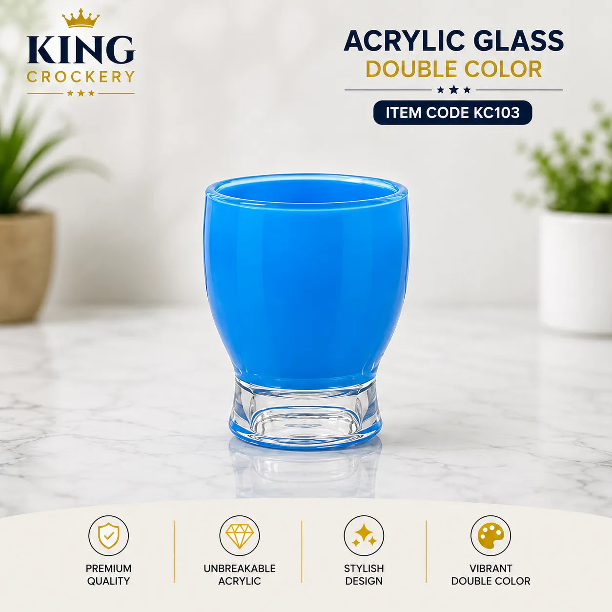 Acrylic Glass Double Color - 260 ML