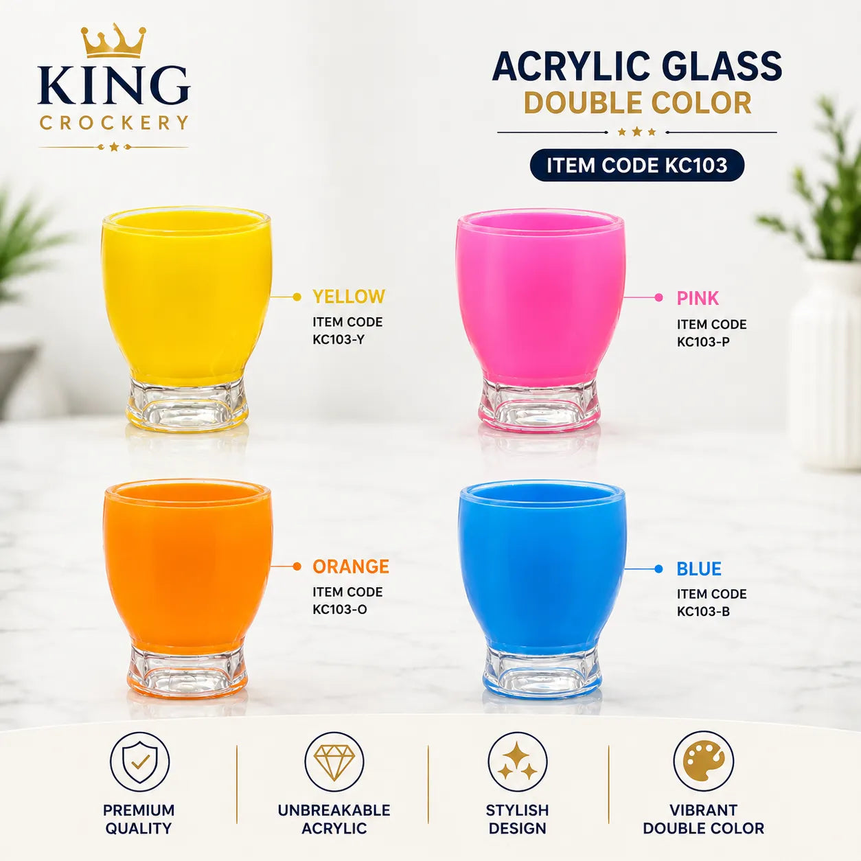 Acrylic Glass Double Color - 260 ML