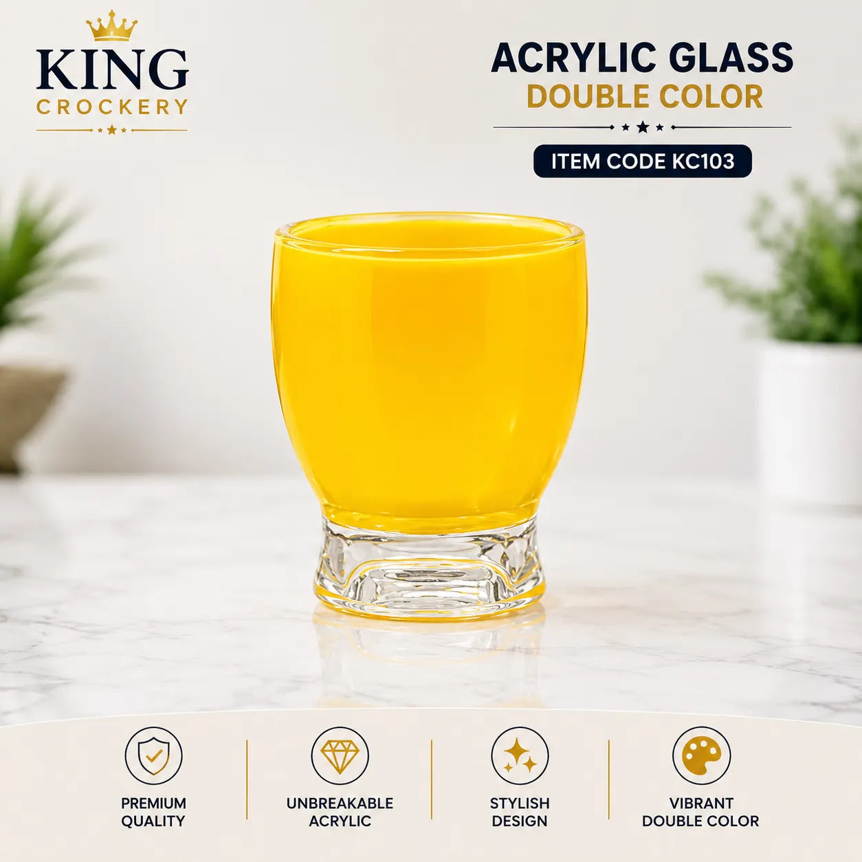 Acrylic Glass Double Color - 260 ML
