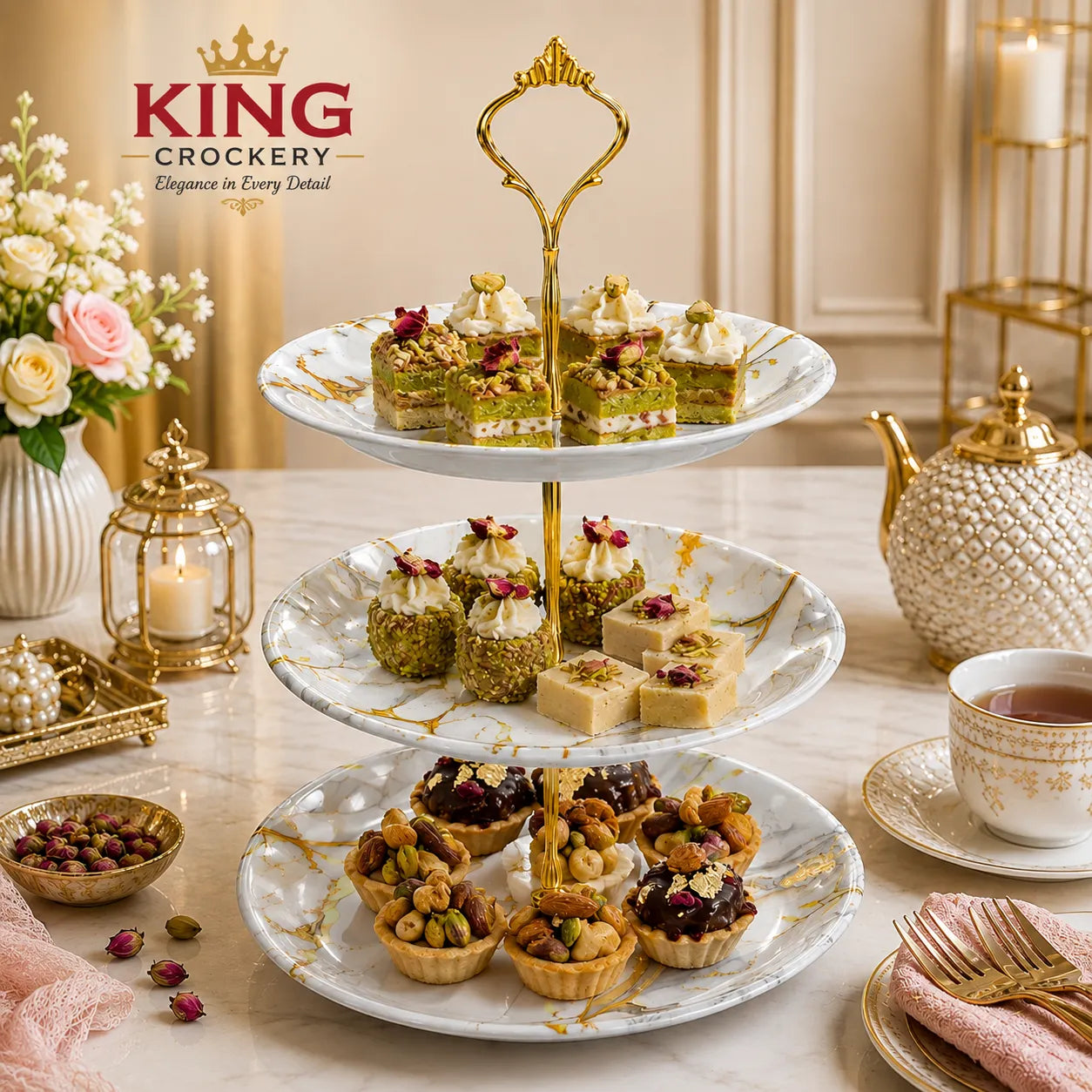 Melamine 3-Tier Cake Set