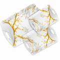 Handle Flower Printed Melamine Serving Tray In 4 Sizes