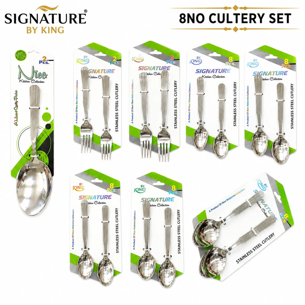8 No Loose Stainless Steel Cutlery - 14 Gauge