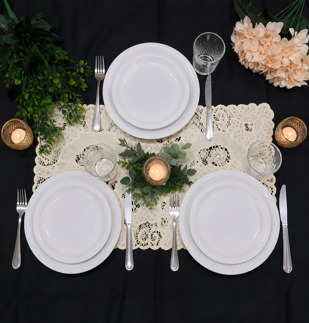 RO-white melamine dinner set