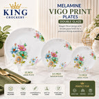 Vigo Print Melamine Plates - Double Glaze