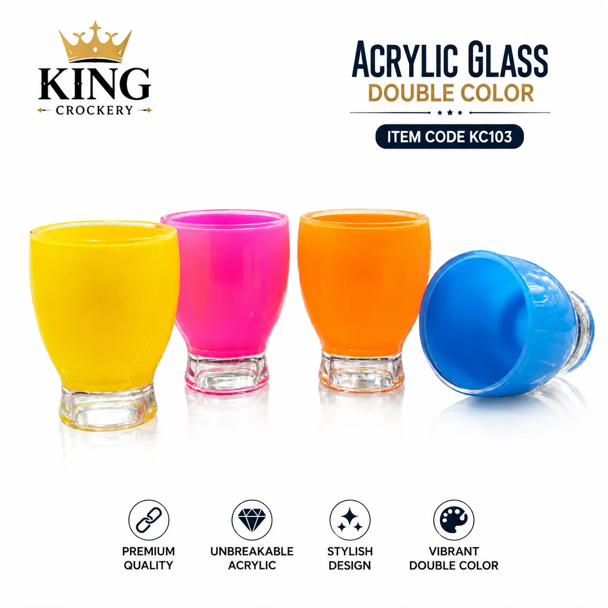 Acrylic Glass Double Color - 260 ML