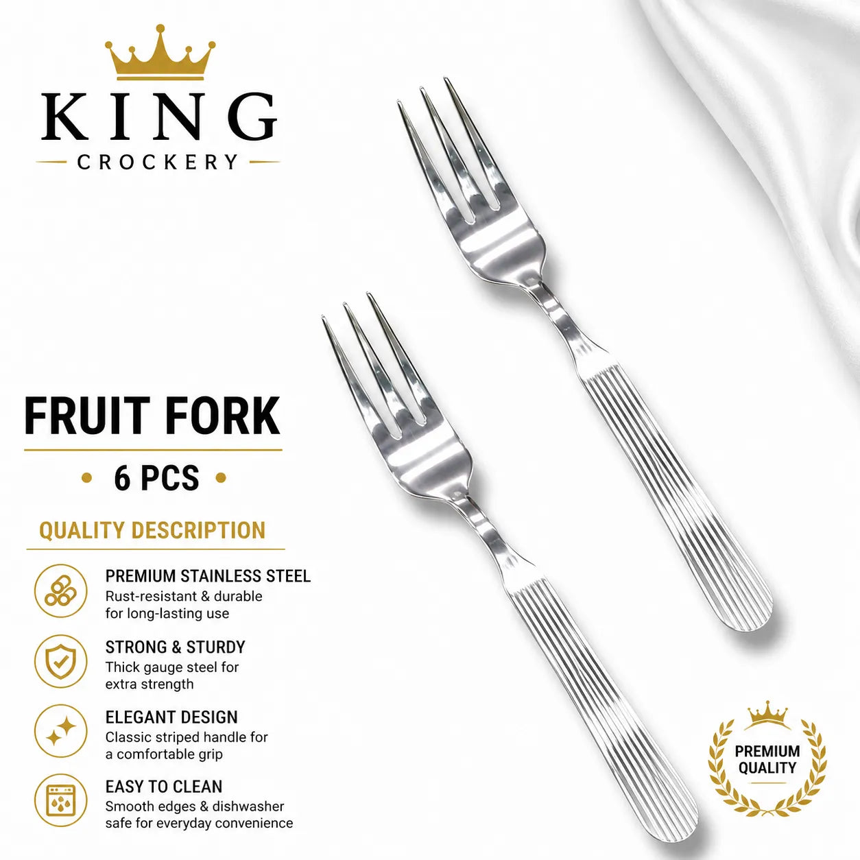 8 No Loose Stainless Steel Cutlery - 14 Gauge
