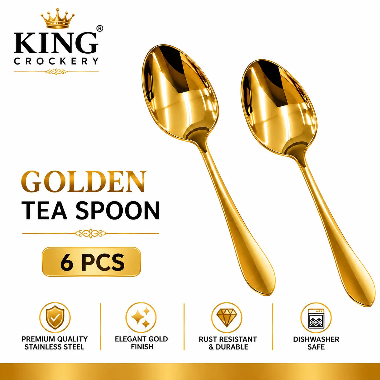 Pioneer Golden Loose Stainless Steel Cutlery - 14 Gauge