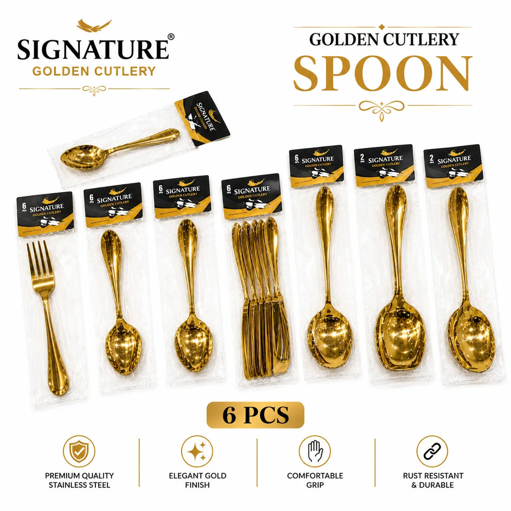 Pioneer Golden Loose Stainless Steel Cutlery - 14 Gauge