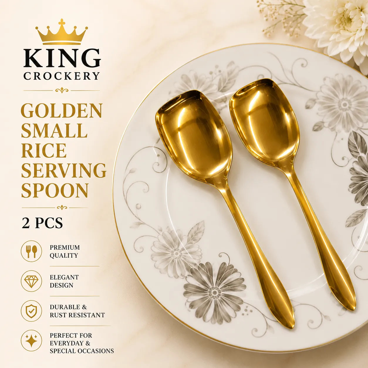 Pioneer Golden Loose Stainless Steel Cutlery - 14 Gauge