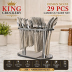 29 Pcs Laser Stainless Steel Cutlery Set N5 - 14 Gauge