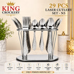 29 Pcs Laser Stainless Steel Cutlery Set N5 - 14 Gauge