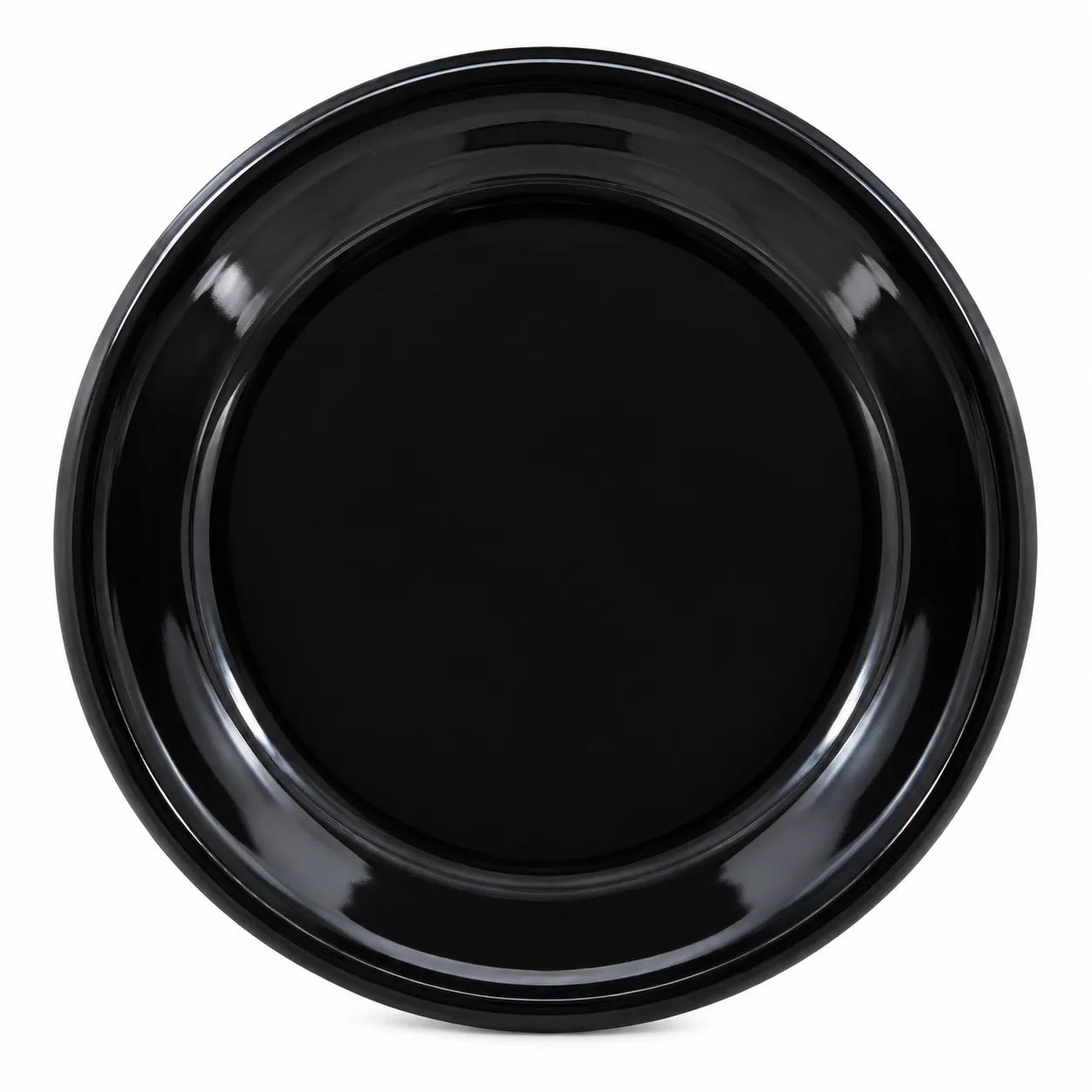 Round Black Melamine Plates - Double Glaze