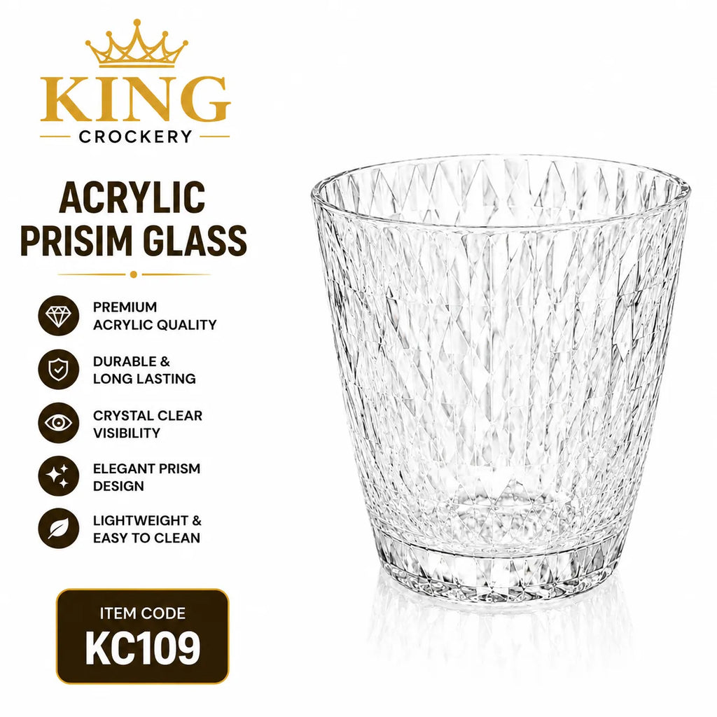 Acrylic Prisim Glass - 280 ml (Unbreakable)