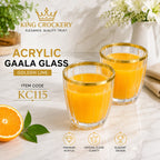 Acrylic Gala Glass Golden & Copper Line – 280 ml