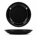 Round Black Melamine Plates - Double Glaze