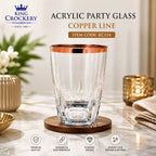 Acrylic Party Glass Golden & Copper Line – 250 ml