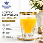 Acrylic Party Glass Golden & Copper Line – 250 ml