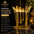 29 Pcs Pionner Golden Stainless Steel Cutlery Set