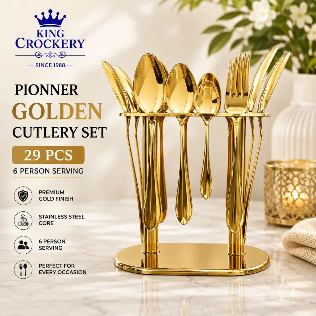 29 Pcs Pionner Golden Stainless Steel Cutlery Set