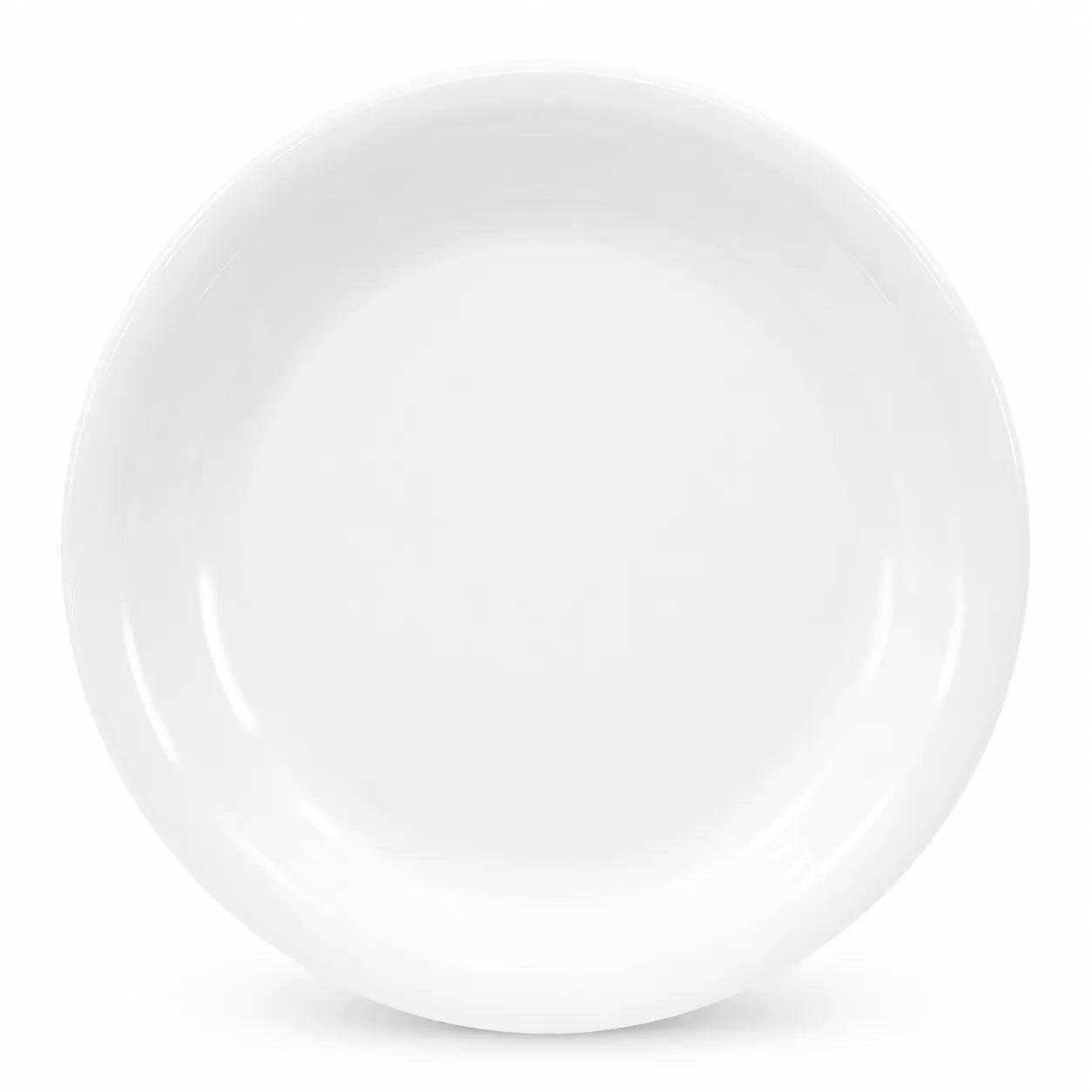 Round White Melamine Plates - Double Dlaze