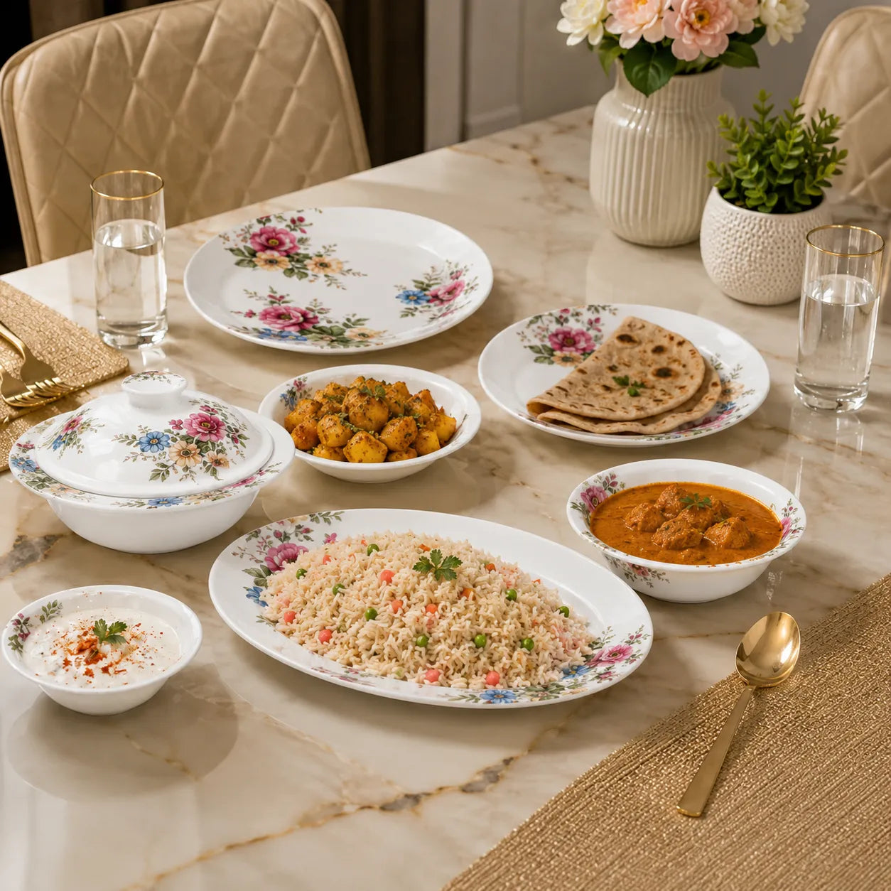 Melamine Double Glaze Dinner Set - 01