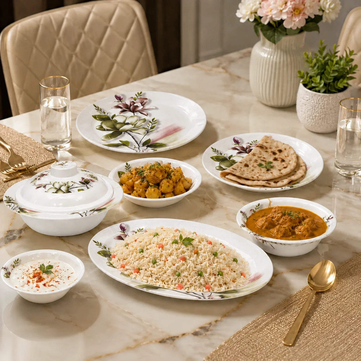 Melamine Double Glaze Dinner Set - 05
