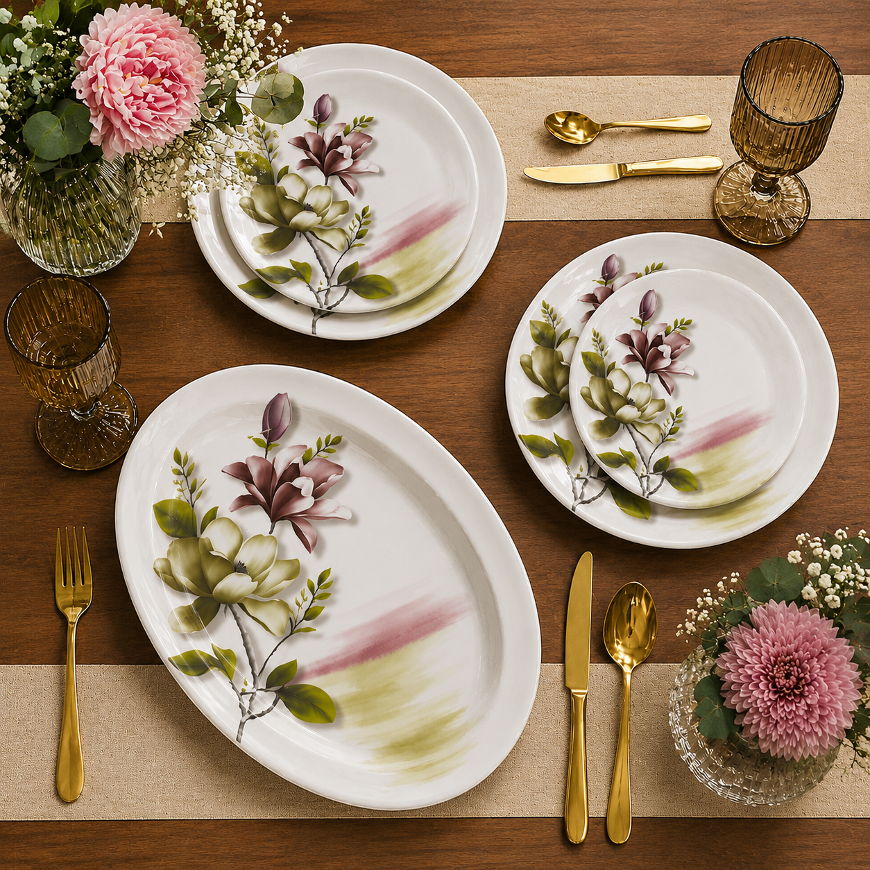 Melamine Double Glaze Dinner Set - 05