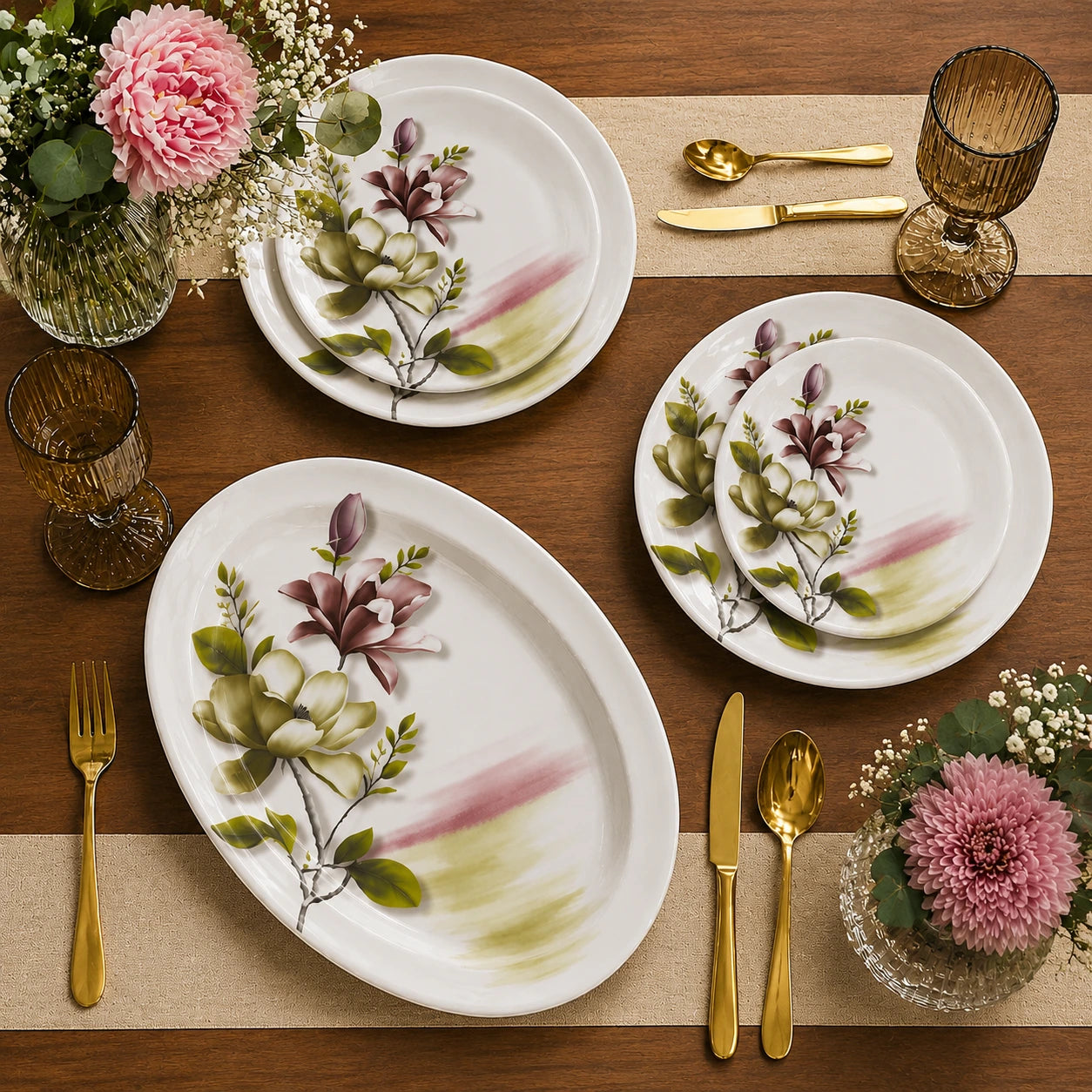 Melamine Double Glaze Dinner Set - 05