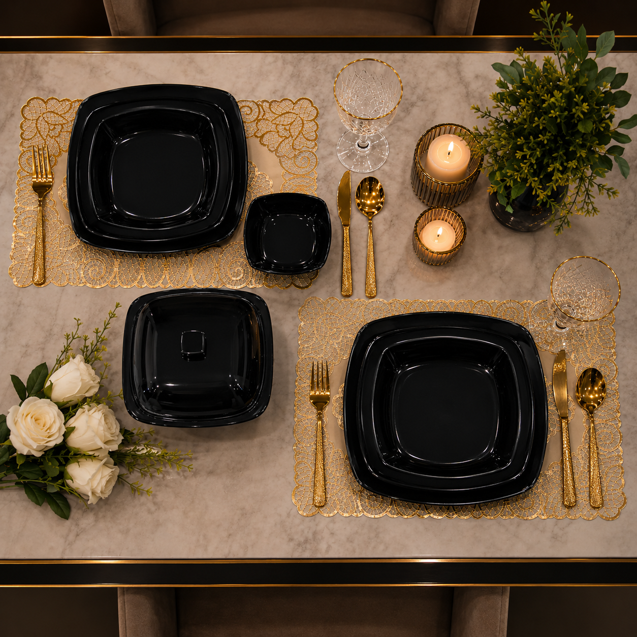 Melamine Double Glaze Dinner Set - 06