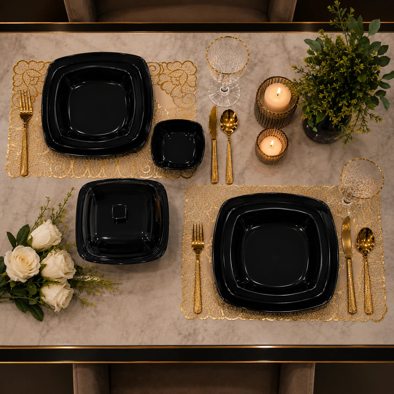 Melamine Double Glaze Dinner Set - 06
