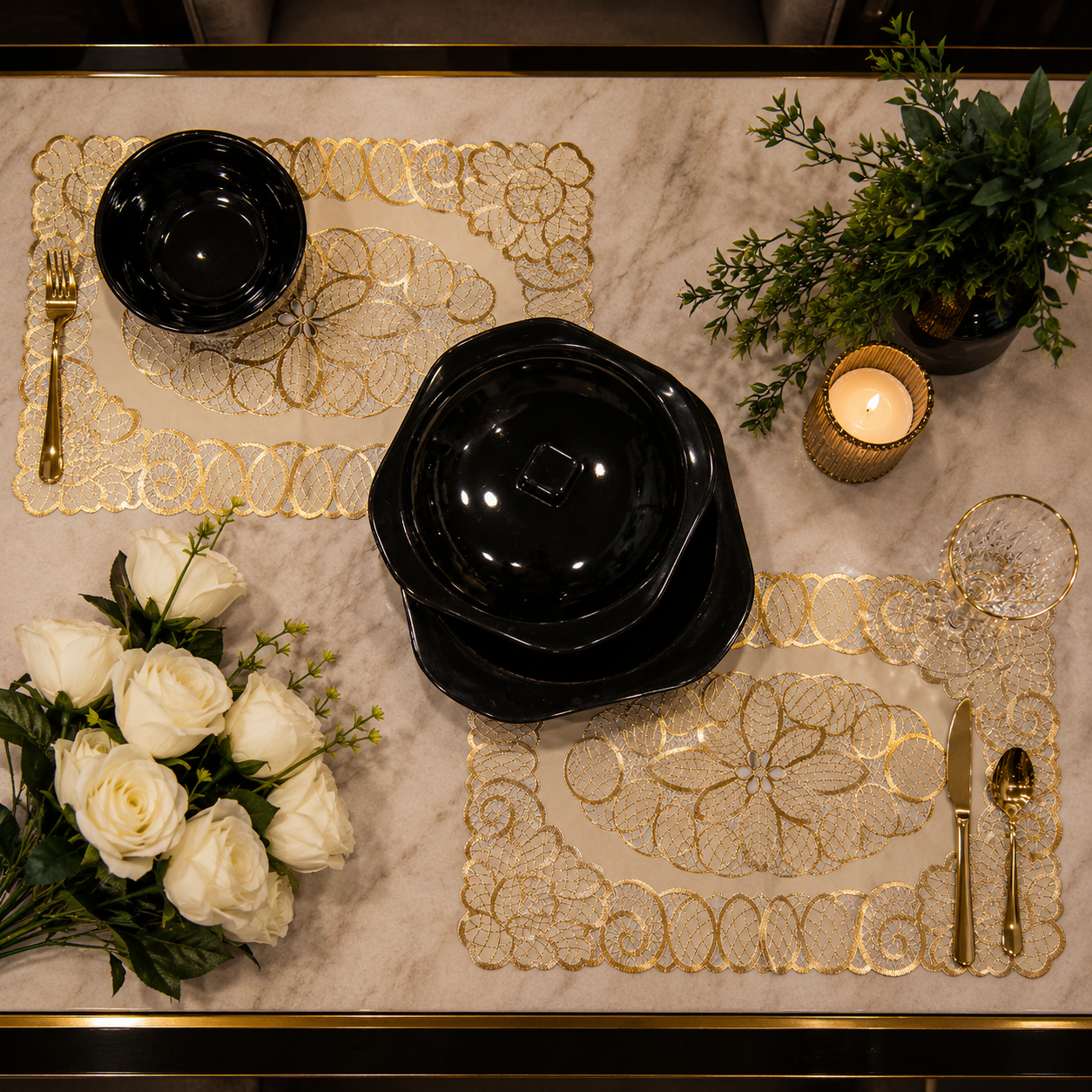 KBFQ Black Dinner Set