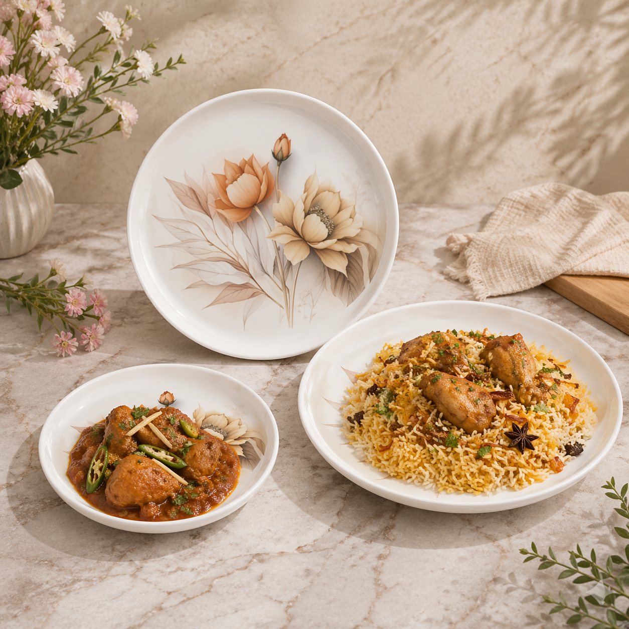 Printed Melamine Goal Thaal in 3 Sizes