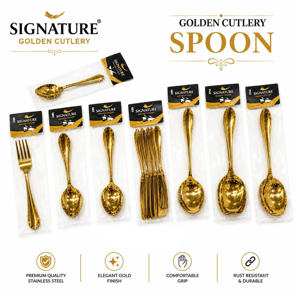 Pioneer Golden Loose Stainless Steel Cutlery - 14 Gauge