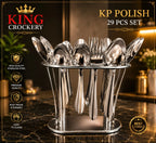 29 Pcs KP Polish Stainless Steel Cutlery Set
