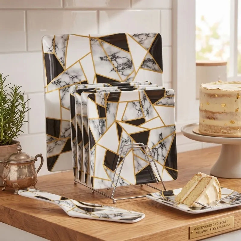 Melamine Delizia Cake Set - 8 Pcs