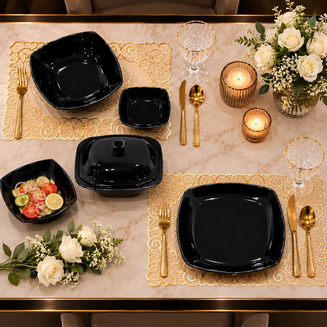 Melamine Double Glaze Dinner Set - 06