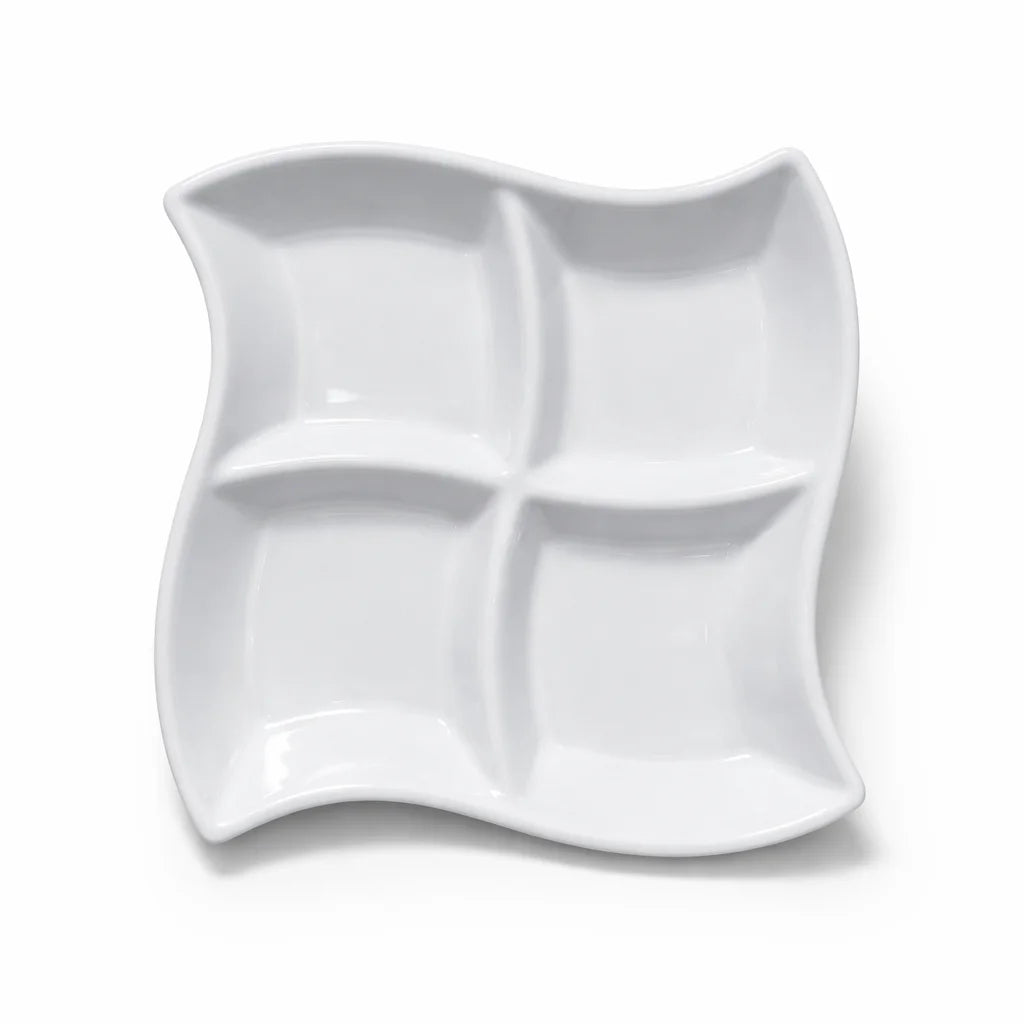 Wavy Melamine 4 Portion Tray (1 Piece)