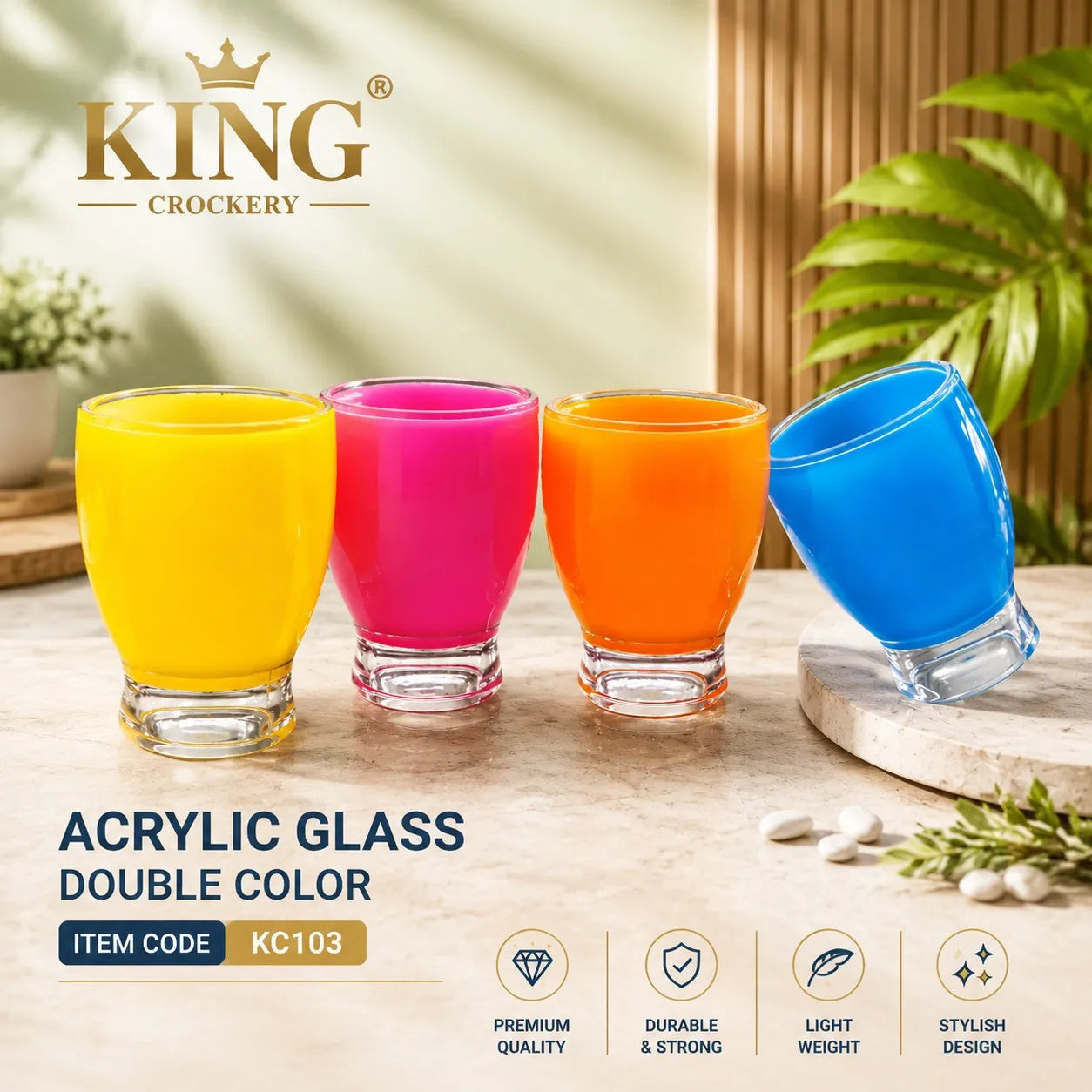 Acrylic Glass Double Color - 260 ML