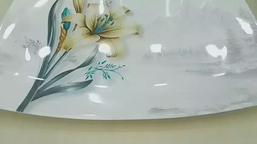 Melamine Sq Print Double Glaze Dinner Set