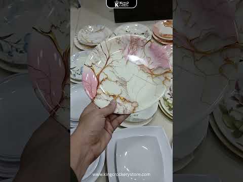 Pink Vein Double Glazed Melamine Plate