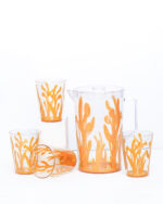 7 Pcs Acrylic Water Set which includes 6 Pcs Tumbler and 1 Pcs Pitcher in Orange Color